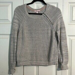 VICTORIA'S SECRET Size Small Tan Nude Crewneck Pullover Sweater Cotton Moto Soft